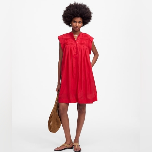 Madewell Embroidered Pleated Mini Dress - Picture 7 of 7